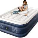 CHERIMOR Air Mattress, 18" Raised Full Size Self Inflatable Blow Up Mattress with Built in Pump, Thick Comfort Air Bed with Carry Bag for Camping, Guests & Home, 600lb Capacity Colchon Inflable