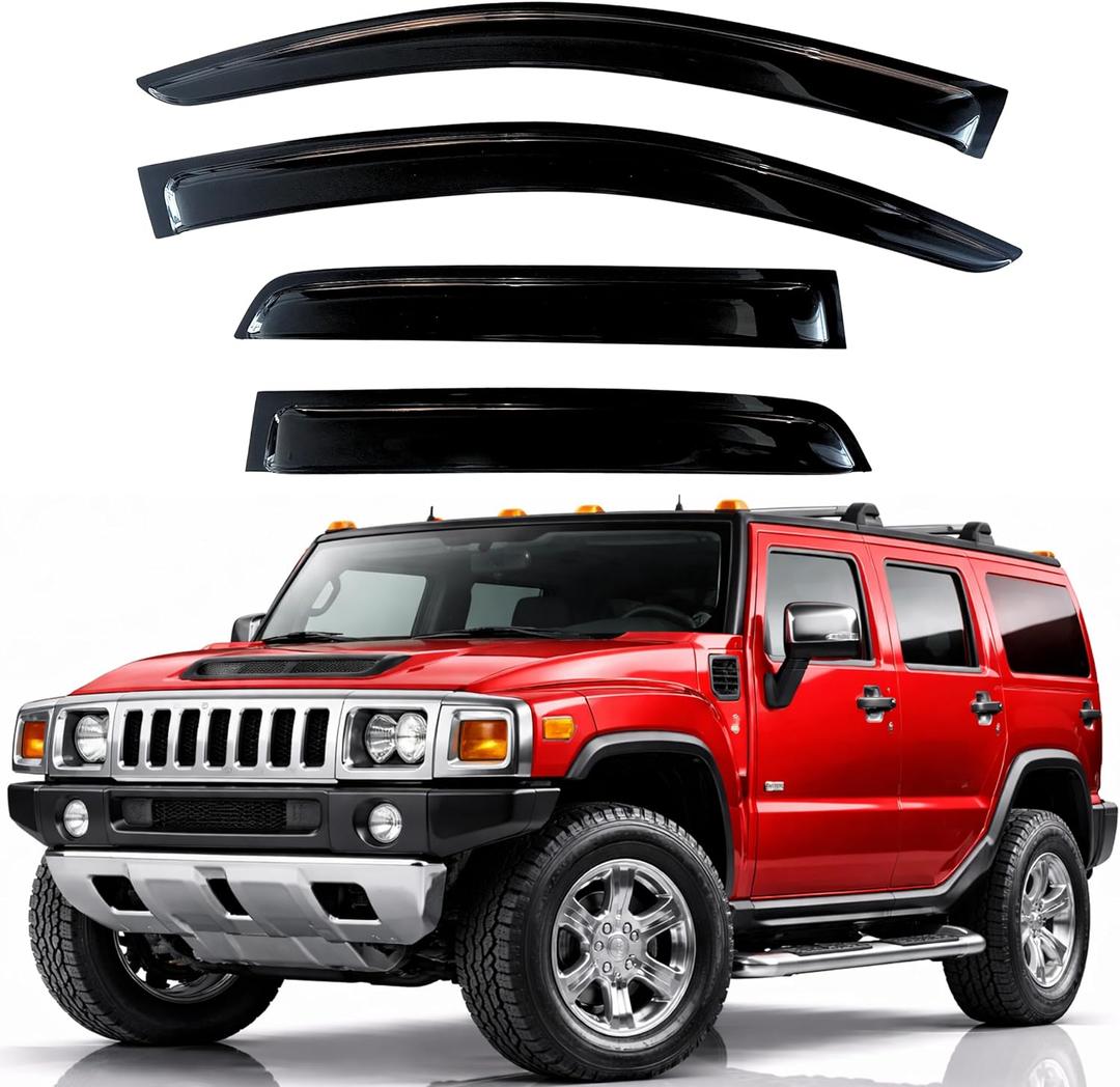 KPY Rain Guards Fit for 2003-2009 Hummer H2, Out-Channel Window Visors Vent Wind Deflectors 4PC, Car Accessories for 03-09 Hummer H2