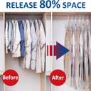 Hanging Vacuum Storage Bags, 6 Pack Large Hanging Vacuum Seal Garment Bags for Clothing, Space Saver for Clothes, Suits, Dresses, Jackets, Clothing Storage for Moving Supplies(6 Long)