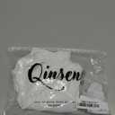 QINSEN Women's Long Sleeve Bodysuit V Neck Body Suits Seamed Cup Going Out Tops Shirt (XS, White)