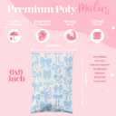 Pretty Package Store 6x9 Designer Poly Mailer 100 Pack Heavy Duty Waterproof Self Seal Shipping Bags for Small Business Large Mailing Envelopes Bulk Tear Resistant Packaging Blue Bows