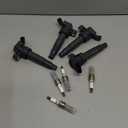 LCWRGS Set of 4 Ignition Coil Pack and Iridium Spark Plugs Fits for 2.4 L4 Hyundai Sonata Santa Fe Sport Tucson Genesis Equus Kia Optima Sorento Sportage 2011 2012 2013 2014 2015 2016 Replaces# UF611