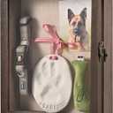 Pet Memorial Shadow Box with Clay Paw Print Impression Kit,Dog Wood Picture Frame Ornament as Loss Pet Keepsake and Gifts for Pet Lover (Brown)