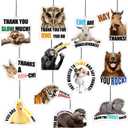 24 Pcs Christmas Employee Appreciation Gift Bulk Funny Air Freshener Car Scented Thank You Hanging Decor Inspirational Team Thank You Gift for Volunteer Staffs Coworkers Nurse (Animal)