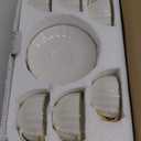 BTaT- White Tea Cups and Saucers Set of 6 (7 oz), Porcelain White Tea Cup Set with Golden Trim Design, Mother's Day Gift