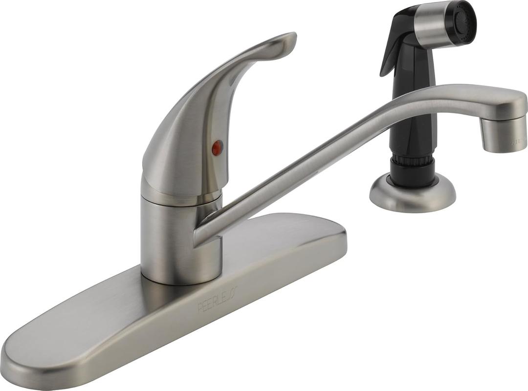 Peerless Single-Handle Kitchen Sink Faucet with Side Sprayer, Stainless P115LF-SS (1.5 GPM Water Flow)