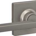 Straight Lever with Square Trim Dummy Door Handle, Satin Nickel Finish (1)