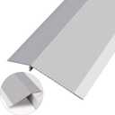 Aluminum Floor Transition Strip, Threshold Reducer for Doorway Ramp Tiles Laminate Planks, Bridge The Height Gap Between 0.3-1.6 inches (2.9 ft x 3.9 in, Matte Silver)