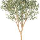 Tall Faux Olive Tree 8ft (96in) Realistic Potted Silk Artificial Olive Tree Fake Olive Trees Indoor with Green Leaves and Big Fruits for Home Office Living Room Stairs Patio Decor.