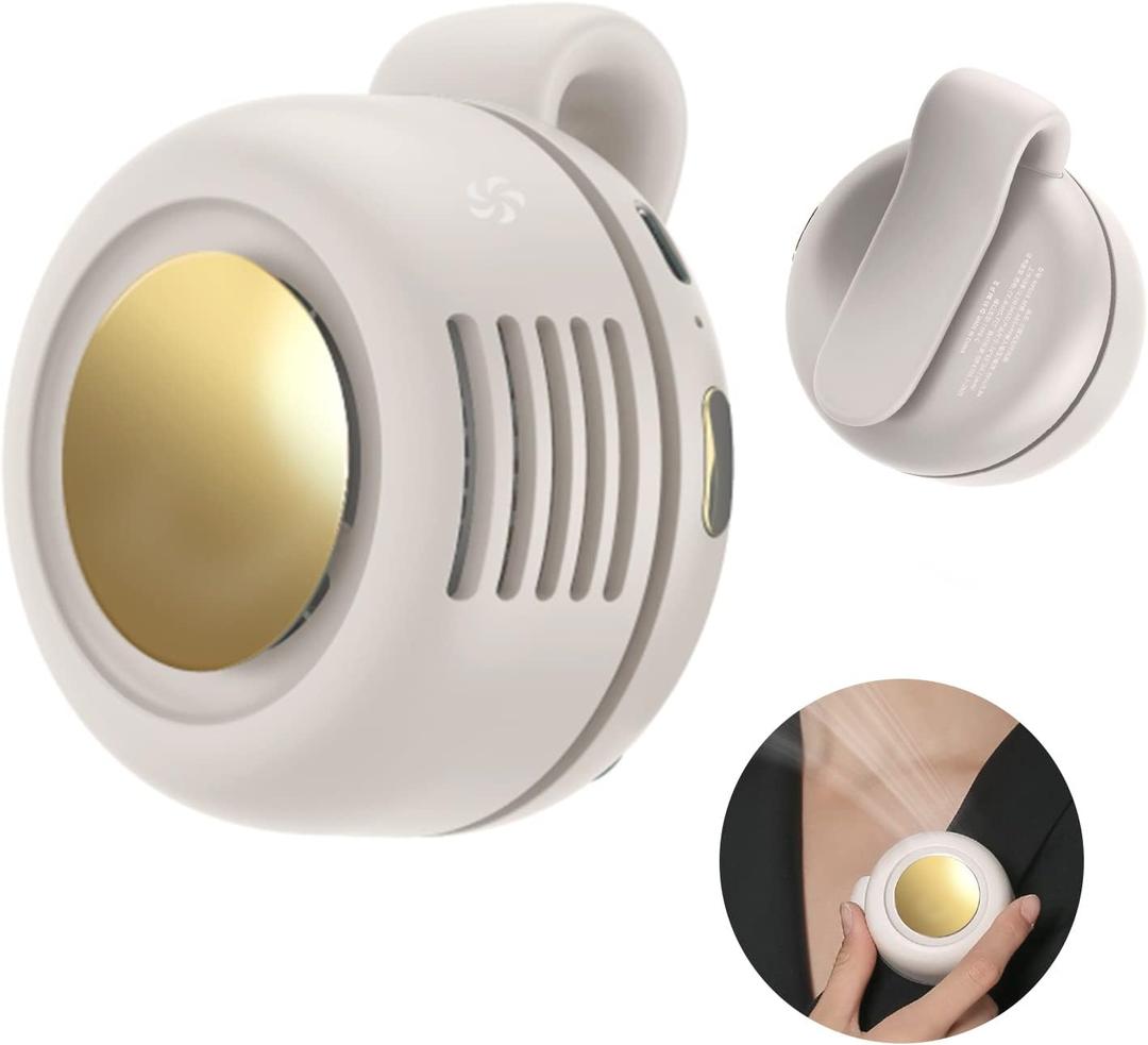 Mini Portable Fan -360° Rotatable Small Personal Fan that Blow Cold Air with Clip Fan 3 Speeds.Portable USB Rechargeable Small Cooling Fan.Battery Powered Fan for Outdoor and Indoor (White)