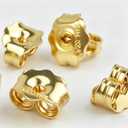 Orgrimmar 14K Gold Plated Earring Backs Yellow Ear Locking for Stud Ear Rings (3 Pairs)