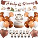 A Baby is Brewing Decorations Set - Coffee Theme Baby Shower Decoration with Banner Garland Cake Topper Balloons, A Baby is Brewing Gender Reveal Party Supplies for Boys Girls