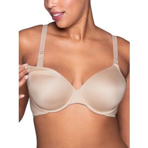 Vanity Fair Womens Maternity Nursing Bras for Breastfeeding: Front Clip Underwire Bra Stretch Cups, (40DD, Neutral)