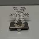 Hxezoc Snowflake Christmas Stocking Holder Silver 3D Crystal Snowflake Metal Mantel Stocking Hanger for Christmas Fireplace Mantel Decorations Christmas Holiday Supplies