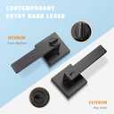 KNOBWELL Exterior Door Handle Heavy Duty Keyed Entry Door Lever Set(Not Keyed Alike) Entrance Handleset, Matte Black Finish, Left or Right Handing Door Handle 2.13 lb One Lever
