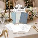 Bridal Shower Games for 25 Guests, 6 Fun Games, Double-Sided Card, Blue