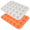 TOSHEX Silicone Muffin Pan 12 Cup Regular Silicone Cupcake Pan [2 Pack] Non-stick Silicone Molds Great for Making Muffin Cakes, Bread, Tart, Brownies (Cream & Orange, 2 Pack 24 Cup Mini)