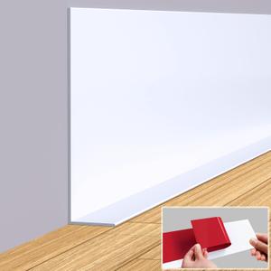 Flexible Baseboard Molding Trim, 5 Inch(W) x 40 Feet(L) Self-Adhesive Vinyl Wall Base Cove Base, Peel and Stick Rubber Wall Base with a Crease Moulding Trim