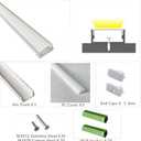 5-Pack Pre-Drilled Countersunk Hole 3.3FT/100CM LED Strip U Channel Diffuser, Hacksaw Easy Cut Flush Mounted Under Cabinet Tape Light Aluminum Track Low Profile with Mounting Spares