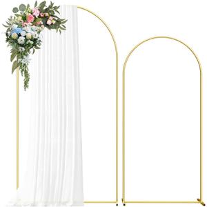 Metal Arch Backdrop Stand, 7.2FT+6FT Wedding Arch Frame, Balloon Arch Backdrop Stand Set of 2, Gold Wedding Arch Backdrop Stand for Wedding Birthday Party Baby Shower Graduation Ceremony Decor
