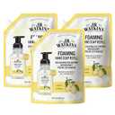 J.R. Watkins Foaming Hand Soap Refill, Moisturizing Foam Hand Wash, All Natural, Alcohol-Free, Cruelty-Free, USA Made, Lemon, 28 fl oz, 3 Pack