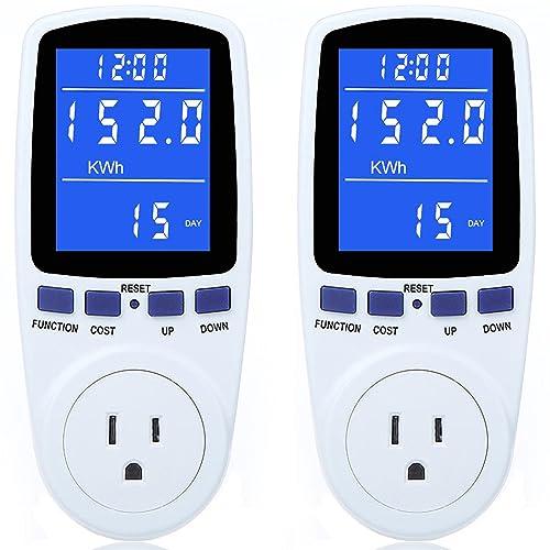 1 Pack Upgraded Watt Meter Power Meter Plug Home Electricity Usage Monitor, Electrical Usage Monitor Consumption, Energy Voltage Amps Kill Meter Tester with Backlight, 7 Modes Display
