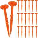 Nuanchu 50 Pcs 5 Inch Low Profile Survey Markers Hi-vis Line Yard Property Marker Survey Stakes for Patios, Lawn Edges, Gardens, Paver Landscape Fabric Tarps Weed Barriers (Orange,5 x 1.5 Inches)
