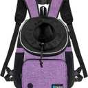 PetAmi Adjustable Cat & Dog Chest Carrier Backpack, Ventilated for Hiking & Camping, Max 15 lbs, Purple (Large (15.5x9x18))