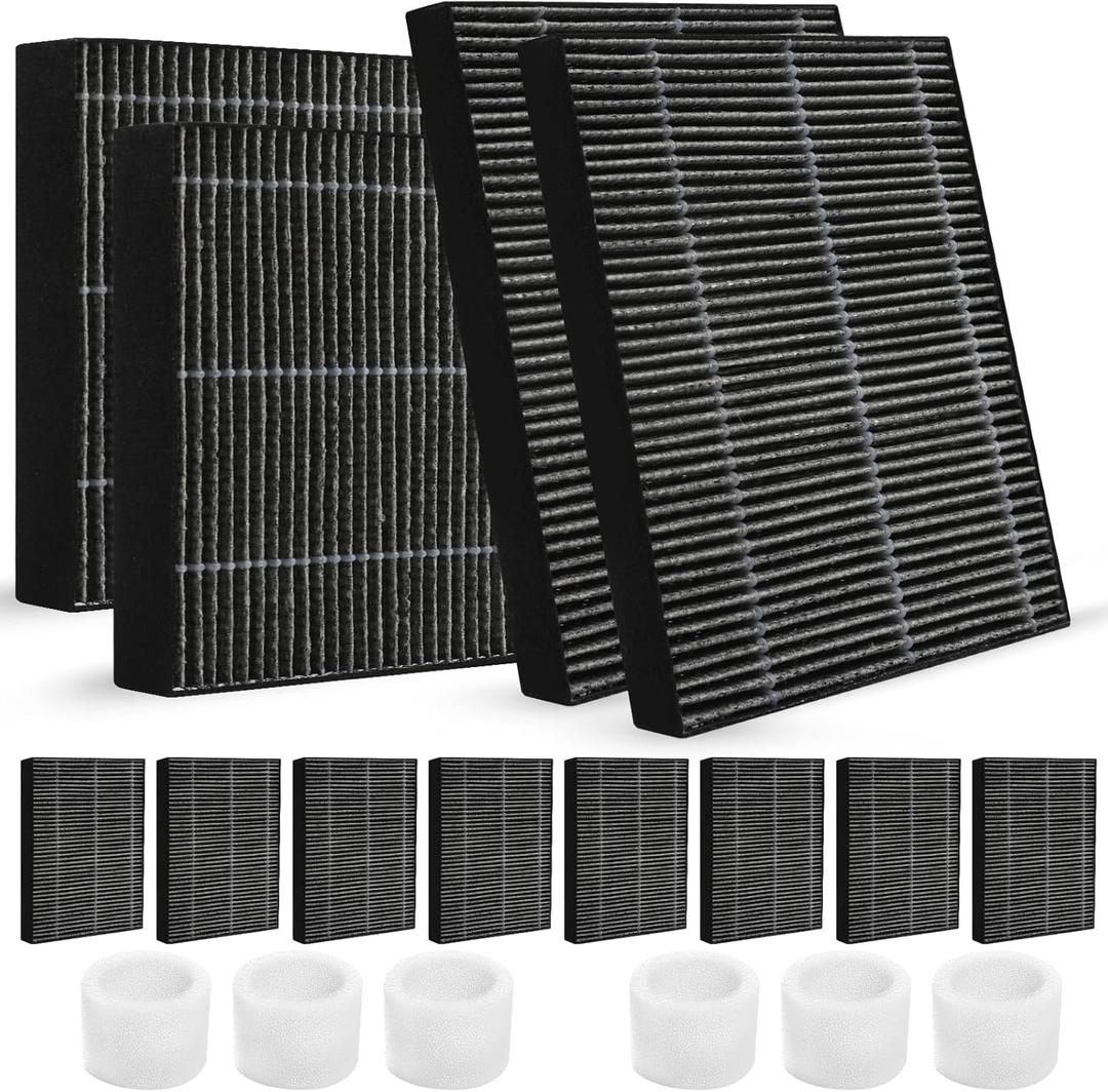 Gazeer 12-Pack Humidifier Premium Replacement Filters for LEVOIT Superior 6000S Smart Evaporative Humidifier + 6-Pack Top Fill Humidifier Filters Replacement, Gray