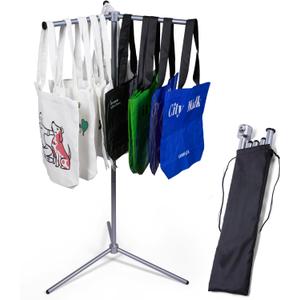 Metal Bag Rack Stand, Tote Bag Display Stand for Vendors, Portable Handbag Holder for Market Booth, Craft Fairs, Trade Show, Retail Stores