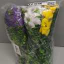 Artificial Fake Pansy Flowers for Outdoors, 12 Pcs Faux Silk Pansies Flower for Spring Summer Decoration, UV Resistant Fake Plants for Outside Planter Porch Yard Patio Home Decor(Purple Yellow White)