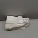 qiqee 50-Packs White Paper Gift Bags with Handles Bulk 8.3"x3"x 6" Small Size Paper Bags Multiple Uses(Small Size)