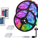 2m Battery Powered Led Strip Lights, LED Strip with 24 Keys Remote Control for Party and DIY Decoration, 2 Pack