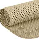 Bathtub Mat Non Slip, Bath Mat for Tub Non Slip, Tub Mat Extra Large 36 x 17 in, Bathtub Mat with Suction Cups & Drain Holes, Soft Foam, Machine Washable, Light Khaki