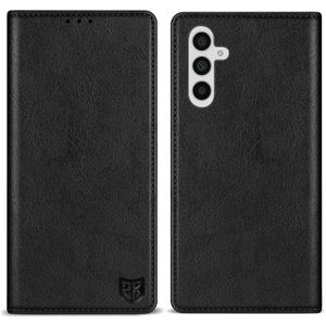 ZZXX for Samsung Galaxy A35 Wallet Case with [RFID Blocking] Card Slot Stand Strong Magnetic Leather Flip Fold Protective Phone Case for Samsung Galaxy A35 Case Wallet(Black-6.6 inch)