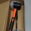 16oz Rubber Mallet Hammer Set with 35mm Double Faced Soft Rubber Mallet with Fiberglass Handle, TPR Grip, Solid Head, 2 Piece Black Set for Camping, Flooring, Woodworking & Tent Stakes