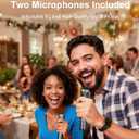 Karaoke Machine for Adults - with Lyrics Display and Screen, Professional Karaoke System, 2 Wireless Mics, 200W Peak Power, Free Karaoke App, Portable Karaoke Speaker for Home Party and Any Occasion