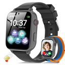 4G Kids Smart Watch for Boys Girls, Kid Watch Phone Ages 4-12 with Call, GPS, SOS, Video Call, Games, Camera, Alarm, Touchscreen Smartwatch for Children Birthday Gift (Includes SIM Card), Black