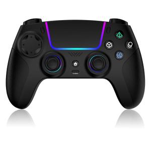 VidPPluing Wireless Controller Compatible with PS5/Android/IOS/MAC/Steam Deck, Gamepad with LED Lighting/Hall Effect Trigger/Turbo/Macro/Dual Vibration/3.5mm Headset Jack/1500 mAh Battery (black)