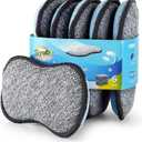 Multi-Purpose Sponges Kitchen by Scrub-it - Non-Scratch Microfiber sponges for Cleaning, Along with Heavy Duty Scrubbing Power - Reusable Dish Sponge for Dishes, Pots and Pans (6 Pack, Small) (Gray & Blue)