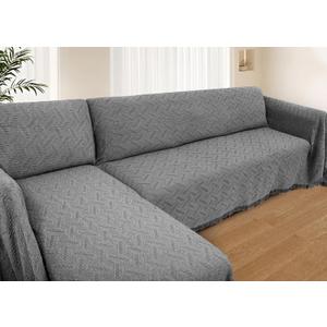 HOMERILLA Sectional Couch Covers 2 Pieces L Shaped Sofa Cover for Sectional Couch L Shape Washable Blanket Furniture Protector for Pets Dogs (Dark Grey, X-Large)