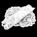 TAODAN 2PCS 12x16inch Round Vintage Lace Placemats Crochet Doilies Table Placemat Handmade White Embroidered Lace Table Mat Farmhouse Placemat Suitable for Coasters and Vase Mat
