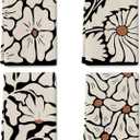 Boho Floral Kitchen Towels Decorative Set of 4, Black Geometric Dish Towel, Beige Decor Hand & Tea Towels for Kitchen Drying, Housewarming Gifts for Women