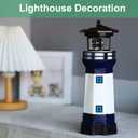 Solar Powered Lighthouse Decor,Solar Lighthouse with Rotating Beacon,360 Degree Rotating Lighthouse Decoration,Best Lighthouse Gifts for Children(Octagon Blue)