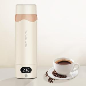 Travel Electric Kettle Portable Mini Kettle,316 Stainless Steel 16.91Oz/500ML,Small Hot Water Boiler with 4 Temperature Settings,Fast Boiling Water with Auto Shut-Off and Boil Dry Protection (Beige)