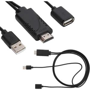 Wendry 3 in 1 USB Female to Male HDTV Adapter, 1080P HD USB to Digital AV Adapter Cable, Plug and Play, Mirroring HDTV Adapter for iOS Android Devices