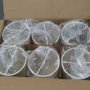 LAMPWELL MEMO Clip-on Chandelier Fabric Lamp Shades,Set of 6,Small Drum,5.2"5.2"H5.2",Linen, Handmade,Modern Trendy Decorative,ONLY FOR CANDLE BULB,Beige