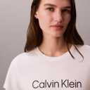 Calvin Klein Women's Performance Cotton Modal Logo Tee (White, L)