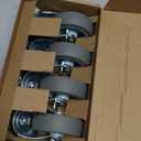 HOLKIE Caster Wheels 3 inch Locking Casters Set of 4, Threaded Stem 3/8" -16 x 1-1/2" (Diameter 3/8", Length 1-1/2") Swivel Heavy Duty Castors Gray