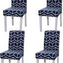 Stretch Dining Chair Covers Removable Washable Seat Parson Chair Protector Slipcover for Dining Room,Party,Banquet,Hotel,Ceremony Set of 4 (Style 09)